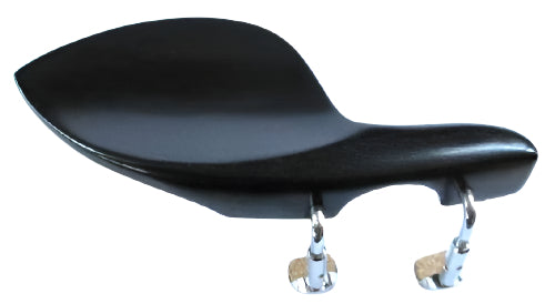 Violin chinrest- Large Strad-Ebony-Semi Hill chrome