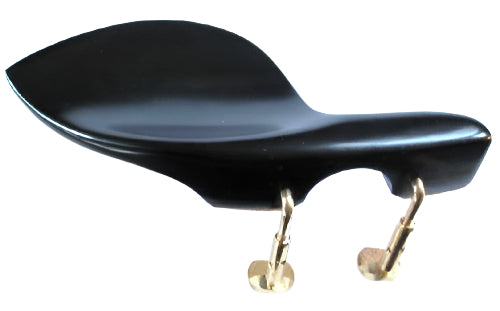 Violin chinrest- Large Strad-Ebony-semi hill gold