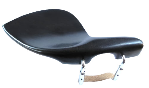 Violin chinrest- Large Strad-Ebony-standard chrome