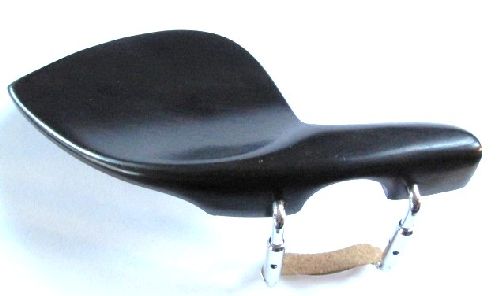 Violin chinrest- Large Strad-Ebony-standard chrome
