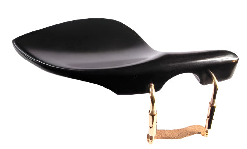 Violin chinrest- Large Strad-Ebony-standard gold