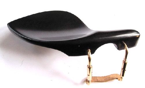 Violin chinrest- Large Strad-Ebony-standard gold