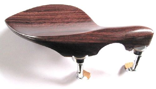 Violin chinrest- Large Strad-Rosewood-Hill chrome