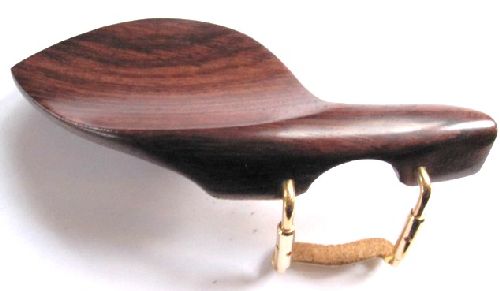 Violin chinrest- Large Strad-Rosewood-standard gold