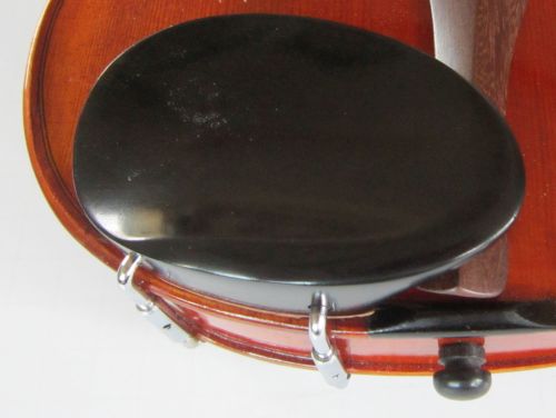 Violin chinrest-"OLd Hill" -Ebony-Standard chrome
