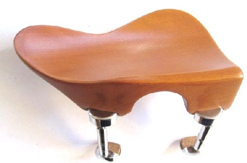 Violin chinrest- Ohrenform-Boxwood-Hill chrome