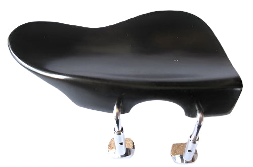 Violin chinrest- Ohrenform-Ebony-semi Hill chrome