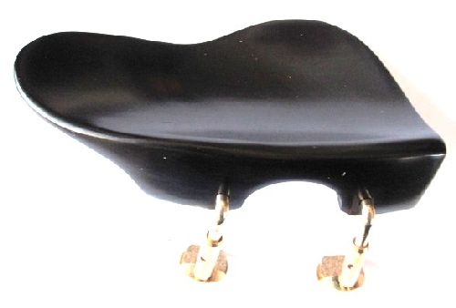 Violin chinrest- Ohrenform-Ebony-Semi Hill gold