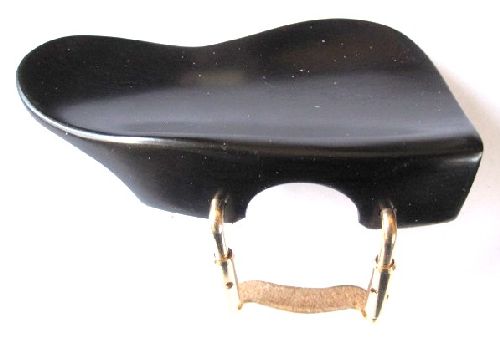 Violin chinrest- Ohrenform-Ebony-standard gold