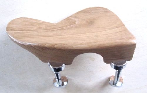 Violin chinrest- Ohrenform-Teak-Hill chrome