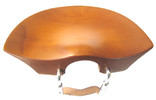 Violin chinrest- Round Flesch-Boxwood-standard Chrome