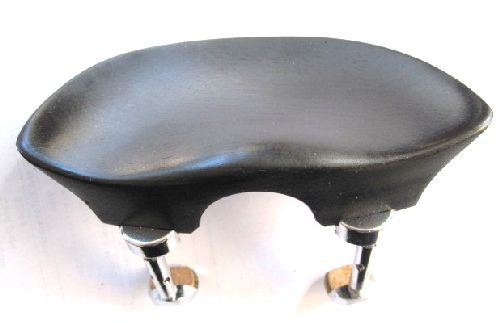 Viola chinrest- Round Flesch-Ebony-Hill chrome