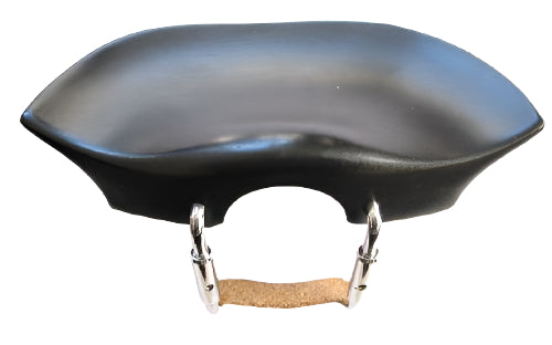 Viola chinrest- Round Flesch-Ebony-standard chrome
