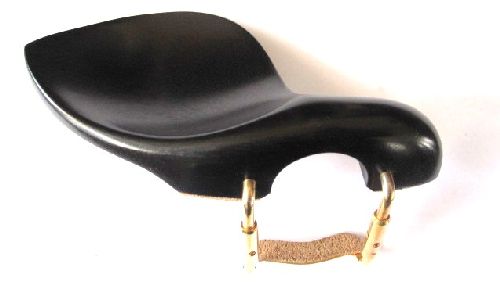 Violin chinrest- Strad-Ebony-standard gold