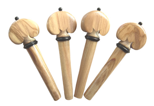 violin pegs-heart-olive wood-ebony trimme