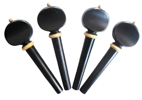 Violin pegs-French-Ebony-white trimme