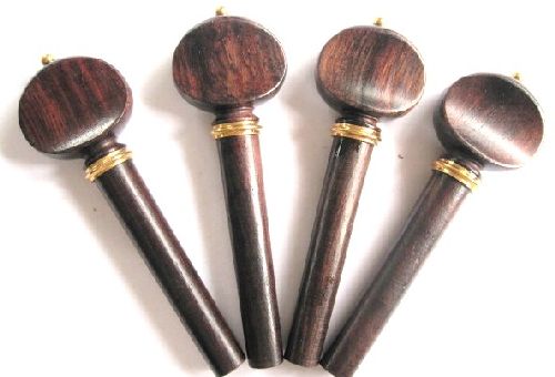 Violin pegs-French-Rosewood-gold trimme