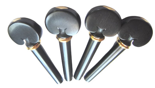 violin pegs-heart-ebony-gold collar-diamond inlay