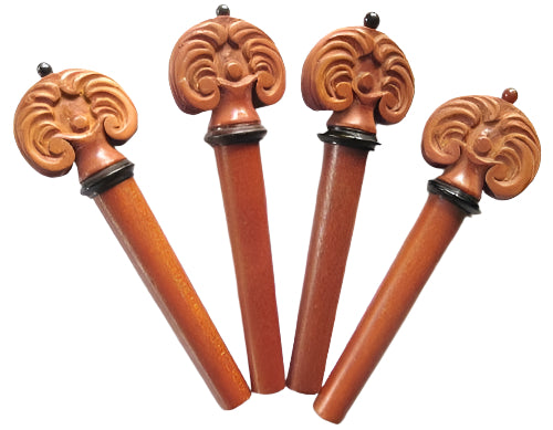 Viola pegs-Heart-Boxwood-carved