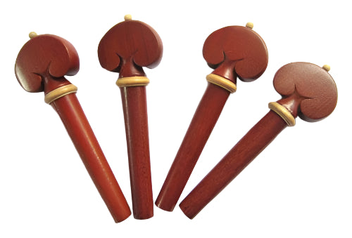 Violin pegs-Heart-Castel Boxwood-white trim