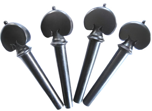 Violin pegs-Heart-Ebony-Ebony collar&pin