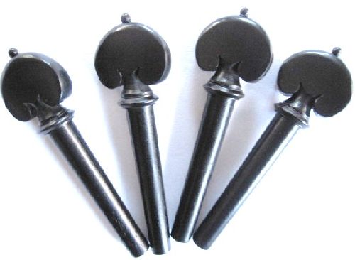 Viola pegs-Heart-Ebony-Ebony collar &pin