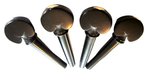 Violin pegs-heart-ebony-brass diamond
