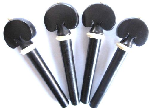 Viola pegs-Heart-Ebony-White trimme