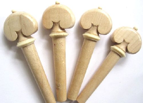 Violin pegs-Heart-natural maple-white trimme