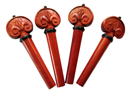 Violin pegs-Heart-Paddock-Carved-Fleur de Lys