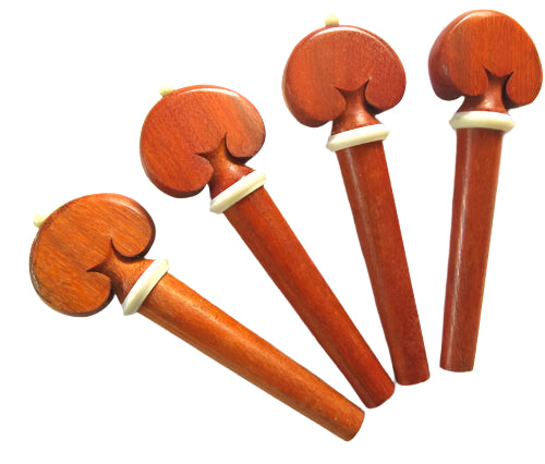 Viola pegs-Heart-Pernambuco-White trimme