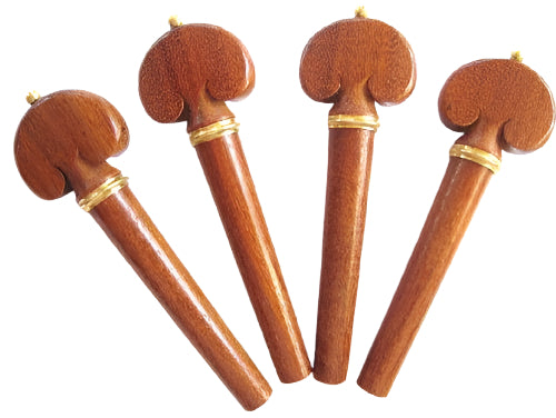 Violin pegs-heart-Pernambuco-gold trimme