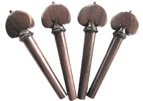 Violin pegs-Heart-Rosewood-Ebony collar &pin