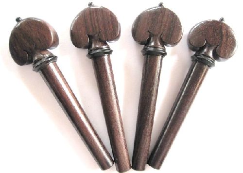 Viola Pegs-Heart-Rosewood-Ebony trimme