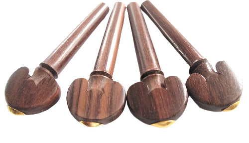 Violin pegs-Heart-Rosewood-gold olive