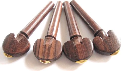 Violin pegs-Heart-Rosewood-gold olive