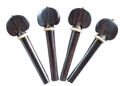 Violin pegs-Heart-Rosewood-White collar&pin
