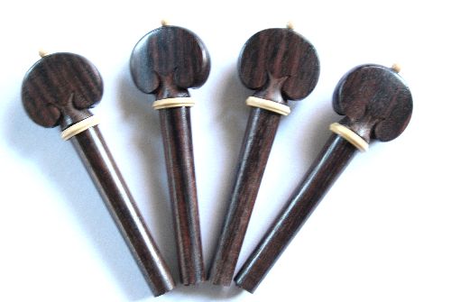 Viola pegs-Heart-Rosewood-White trimme