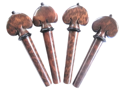Violin pegs-Heart-Snakewood-ebony trimme