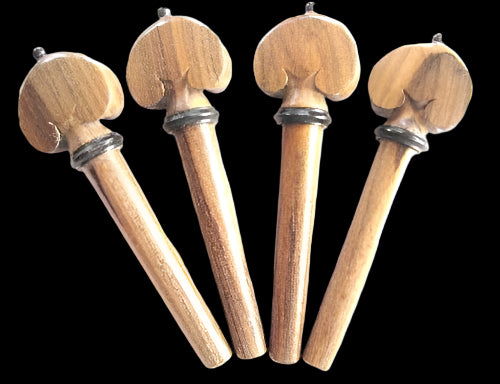 Violin pegs-Heart-Walnut-ebony trimme