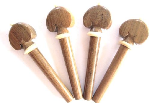 Viola pegs-Heart-Walnut-White trimme