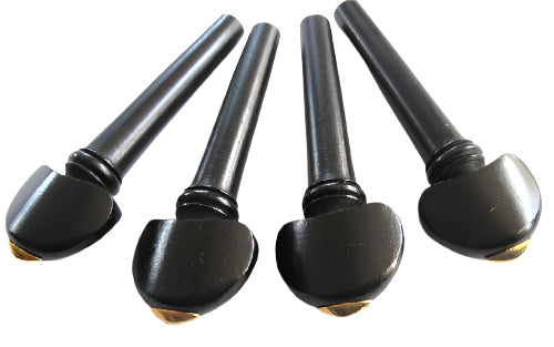 Violin pegs-Hill-Ebony,Gold olive