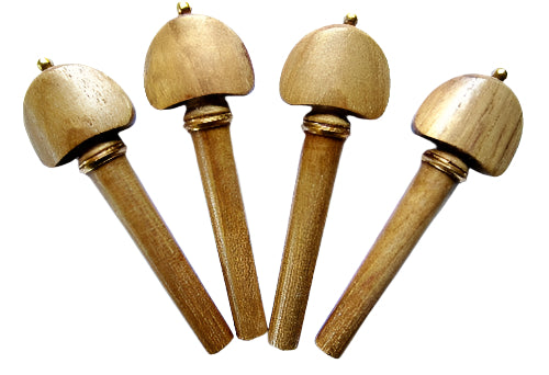 Violin pegs-Hill-Teak-Gold trimme