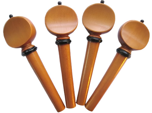 Violin pegs-Mirecourt-Boxwood-ebony collar and pin