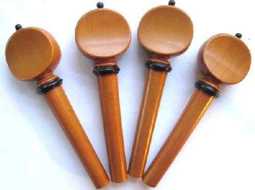 Violin pegs-Mirecourt-Boxwood-ebony collar and pin