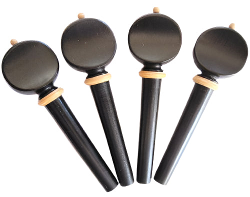 Violin pegs-Mirecourt-Ebony-white trimme
