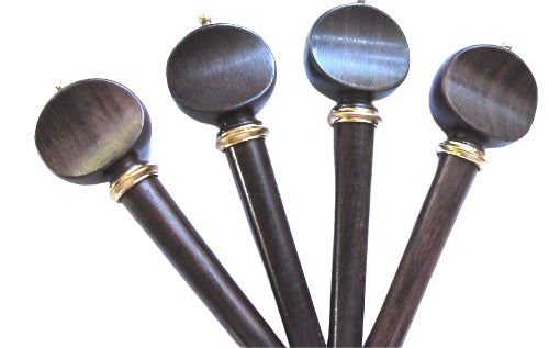 Violin pegs-Mirecourt-Rosewood-gold trimme