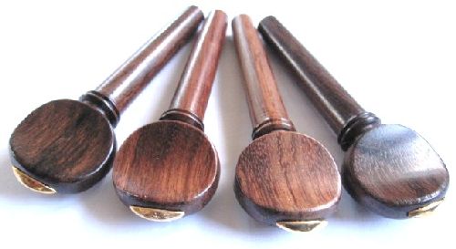 Violin pegs-Mirecourt-Rosewood-gold olive