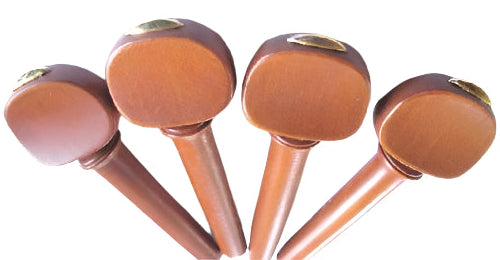 Violin pegs-Oval-Boxwood-brass cap inlay