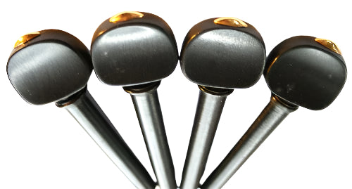 Violin pegs-Oval-Ebony-brass cap